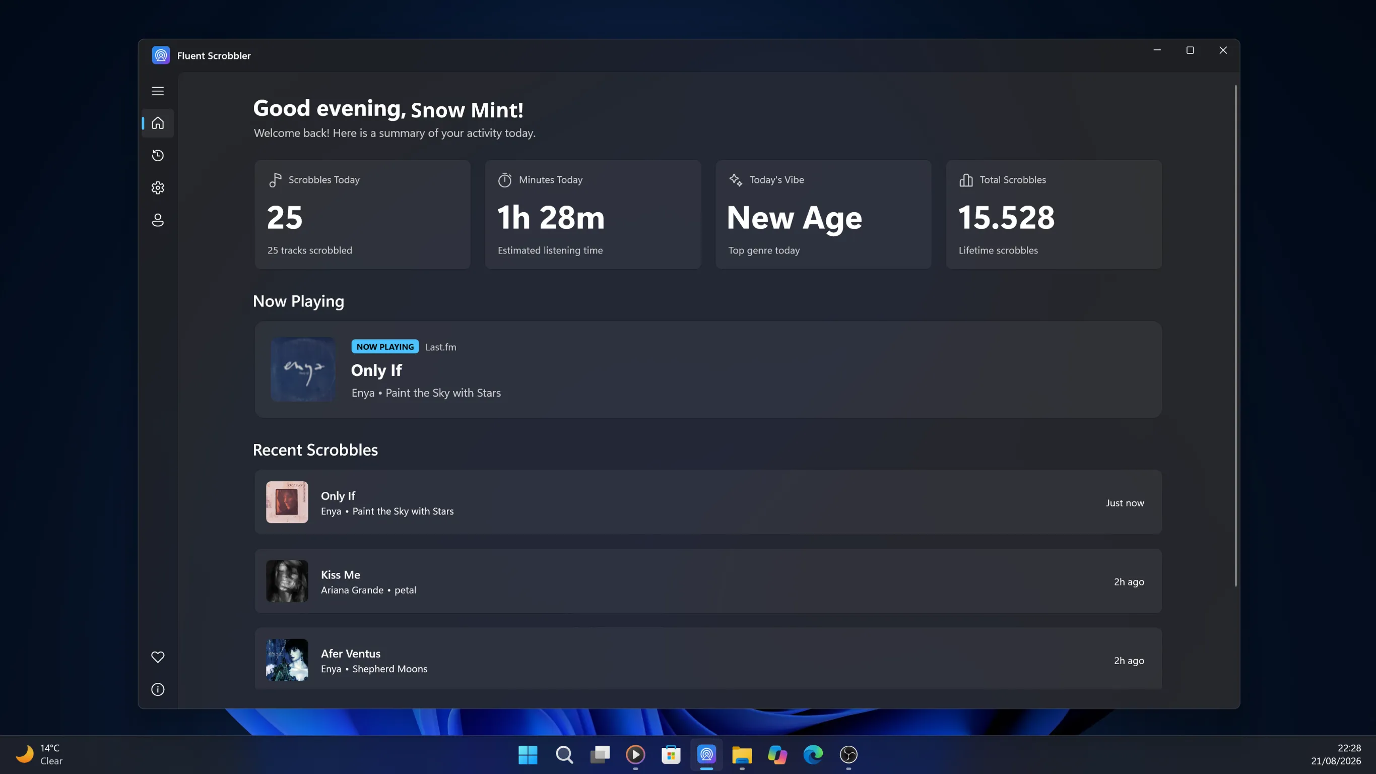 Fluent Scrobbler Interface